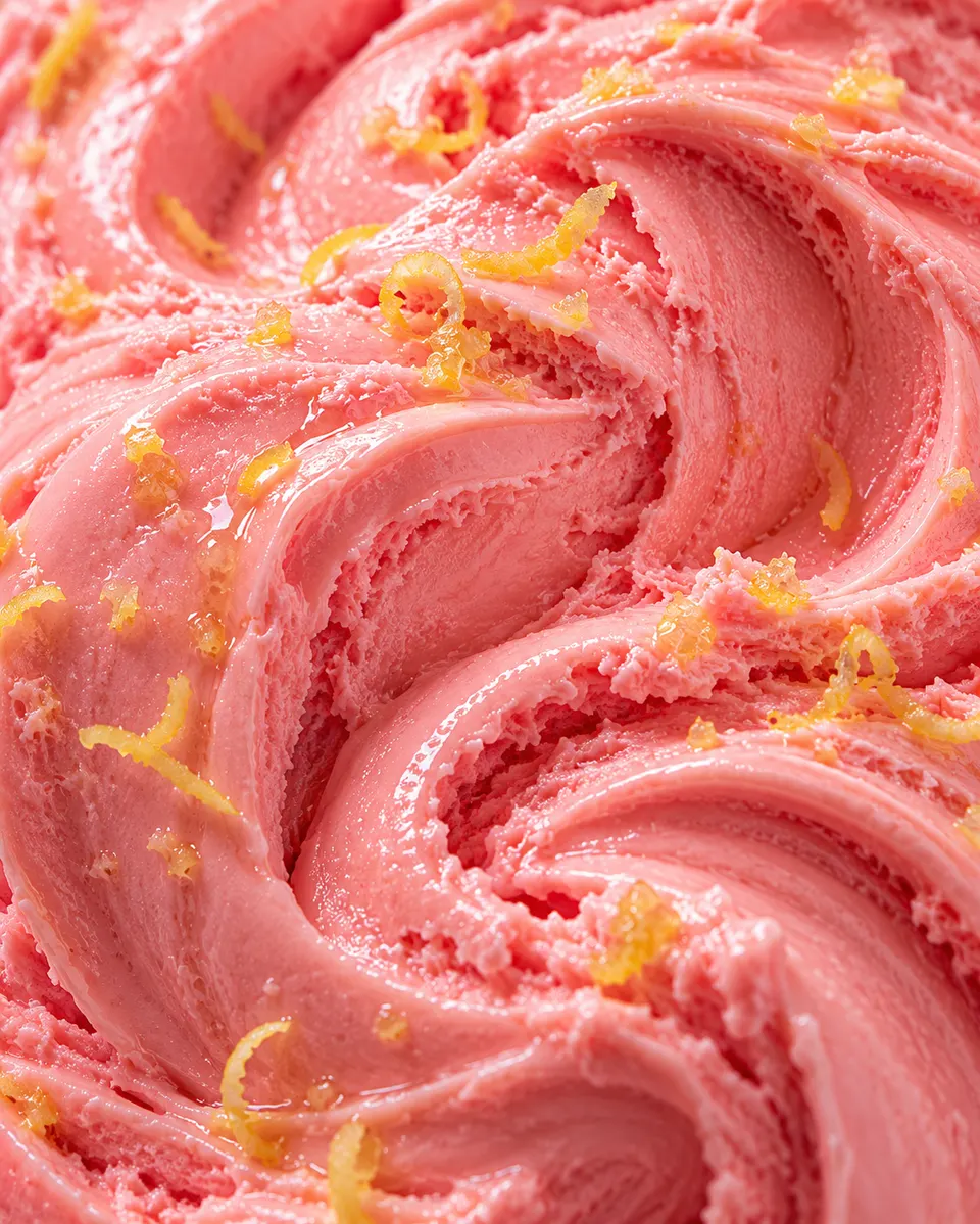 Textura do pink lemonade com raspas de limão